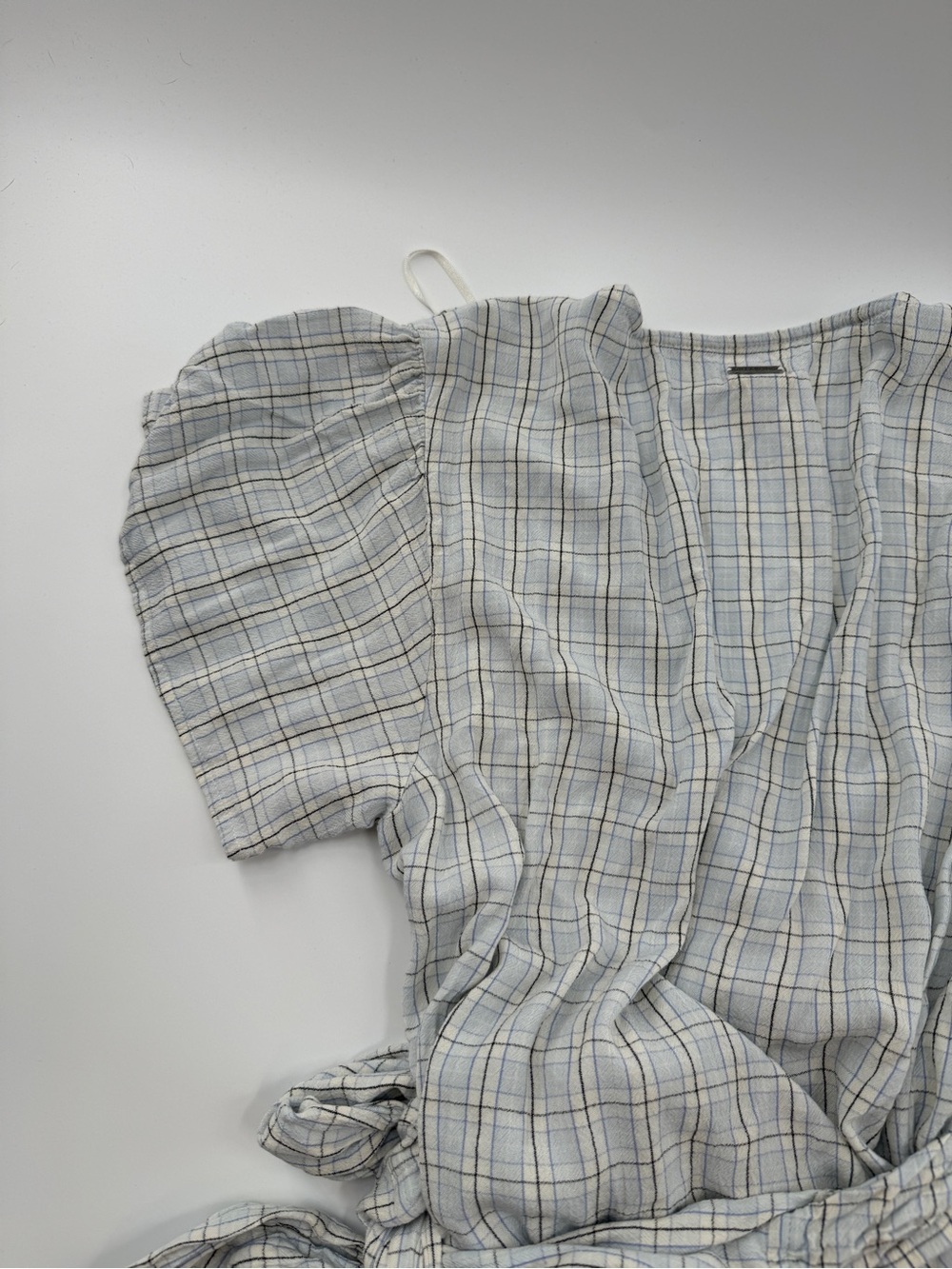 Billabong Plaid Short Sleeve Wrap Tie Top – Women’s XL - Picture 7 of 9